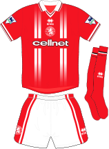 Maillot Middlesbrough Domicile 1998-1999 – Taille L, Marque Erreà, Rouge, Football